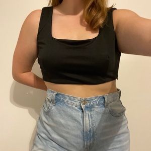 black cropped showpo tank